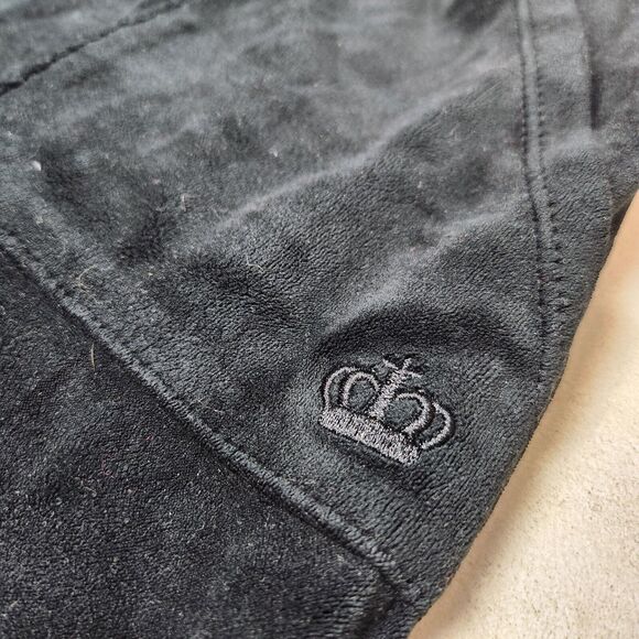 Vtg Juicy Couture L Y2k Tracksuit Pants Embroidered Black Velour Brittany Spears - Picture 4 of 8